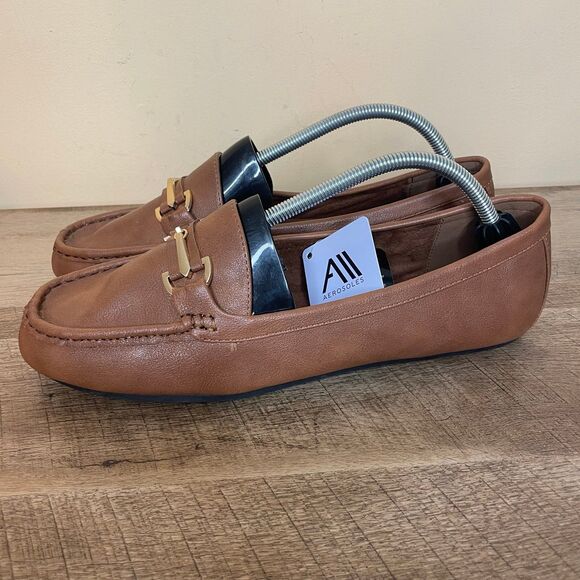 AEROSOLES Shoes - NWT Aerosoles women’s cognac buckle loafer wide size 12W